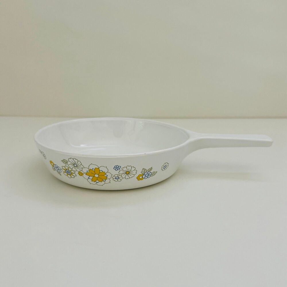 CORNING WARE Floral Bouquet Pattern P-83-B Skillet Saucepan Baking Dish